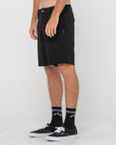 RUSTY Grilled Relaxed Chino Short - Black