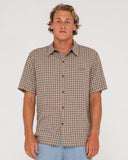 RUSTY Datsun Relaxed Fit Bamboo Check Shirt - Light Khaki
