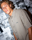 RUSTY Datsun Relaxed Fit Bamboo Check Shirt - Light Khaki