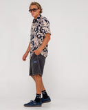 RUSTY Line Up Relaxed Fit Short Sleeve Shirt - Navy Blue