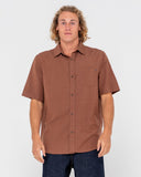 RUSTY Overtone Short Sleeve Linen Shirt - Java