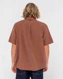 RUSTY Overtone Short Sleeve Linen Shirt - Java