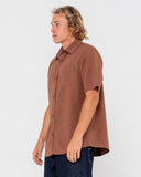 RUSTY Overtone Short Sleeve Linen Shirt - Java