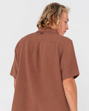 RUSTY Overtone Short Sleeve Linen Shirt - Java