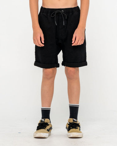 Rusty Boys Hooked On Elastic Short - Black