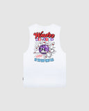WNDRR BOWLING MUSCLE TOP - WHITE
