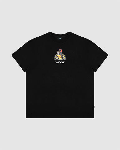 WNDRR BIKER BOX FIT TEE - BLACK