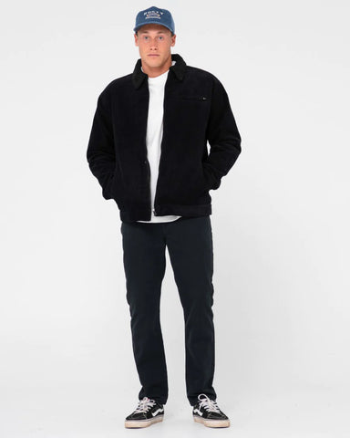RUSTY Coup Cord Zip Up Jacket - Black