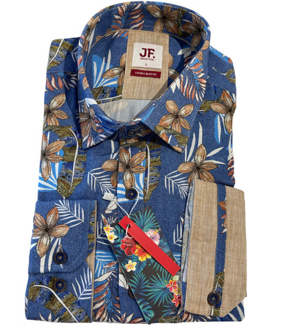 JIMMY FOX 23050 L/S Shirt - Blue Floral