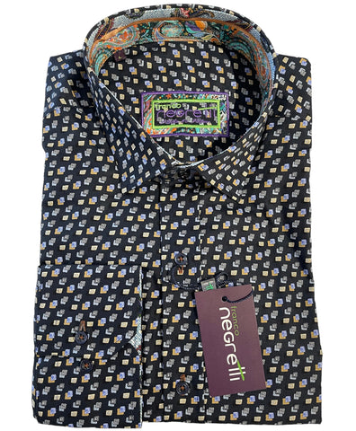 Negretti Forro Long Sleeve Shirt - Midnight