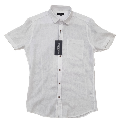 MECHMOTO 2402SS11C Luxury Linen S/S Shirt - White