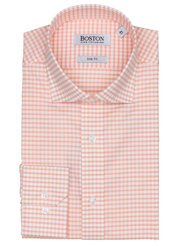 BOSTON Liberty S23BS251-41 Check L/S Business Shirt - Orange