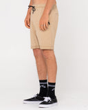 RUSTY Hooked On Elastic Waist Short - Khaki