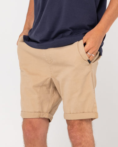 RUSTY Hooked On Elastic Waist Short - Khaki