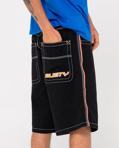 RUSTY Flip Daddy Draggin Baggy Jort - Black Out