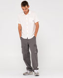 RUSTY Overtone Short Sleeve Linen Shirt - Whisper White
