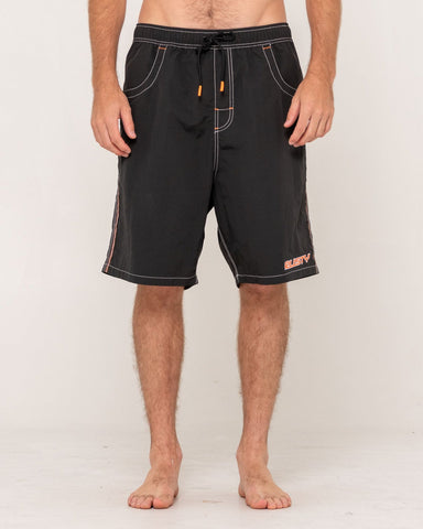RUSTY Flip Daddy 22" Elastic Waist Boardshort - Black