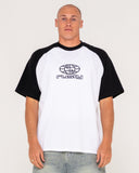 RUSTY Wagwan Raglan Graphic Tee - White