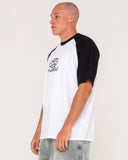 RUSTY Wagwan Raglan Graphic Tee - White