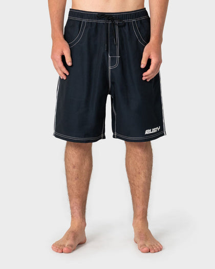 RUSTY Flip Daddy 22" Elastic Waist Boardshort - Black 4