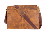 INDEPAL The Soldier 15" Leather Messenger Bag