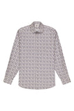 CAMBRIDGE Parkdale FCU334 L/S Floral Print Shirt - Taupe