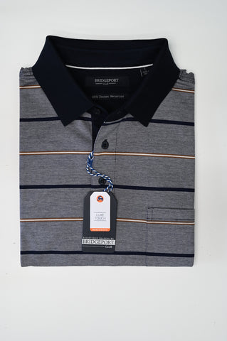 Bridgeport B2382 Double Mercerized Polo Shirt - Navy