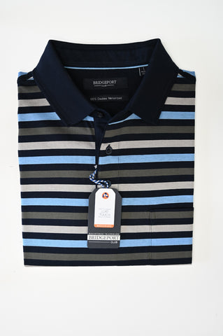 Bridgeport B2384 Double Mercerized Polo Shirt - Blue