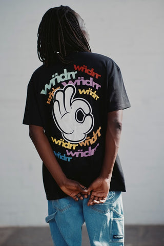 WNDRR RIBBON BOX FIT TEE - BLACK