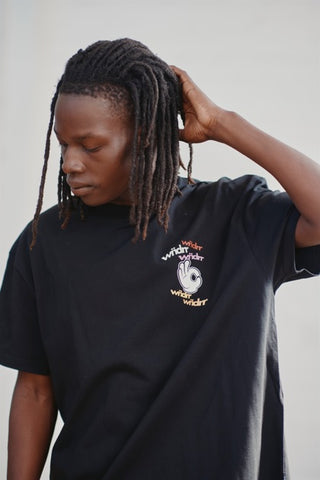 WNDRR RIBBON BOX FIT TEE - BLACK