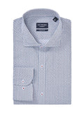 VAN HEUSEN VCS533N_P COTTON GEO LS PRINT SHIRT - Blue