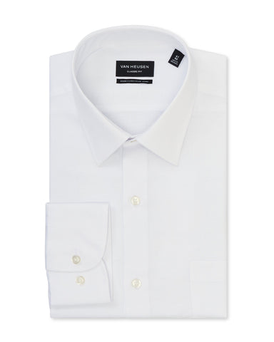 Van Heusen VCSP011I_R Textured WASH-N-WEAR SHIRT - Classic Fit White