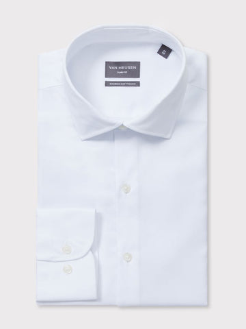 VAN HEUSEN VSS643Q_B Marle Twill Shirt - White