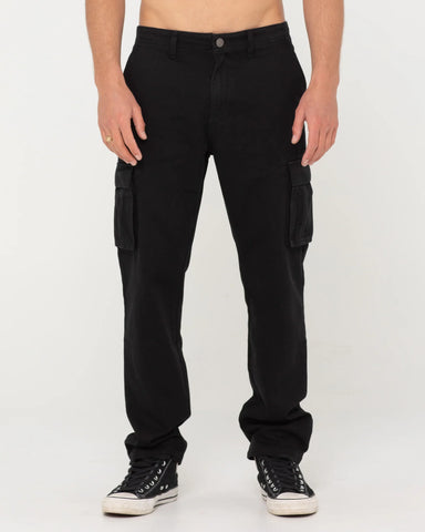 RUSTY Manila Straight Fit Cargo Pant - Black