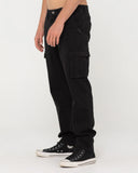 RUSTY Manila Straight Fit Cargo Pant - Black