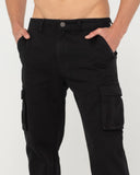 RUSTY Manila Straight Fit Cargo Pant - Black