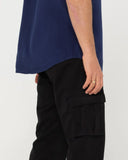 RUSTY Overtone Short Sleeve Linen Shirt - Blue Depths