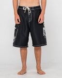 Rusty Hoodus Fixed Waist Boardshort - Black