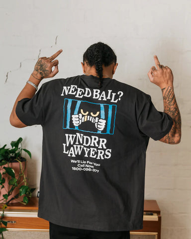 WNDRR Bail Box Fit Tee- Faded Black