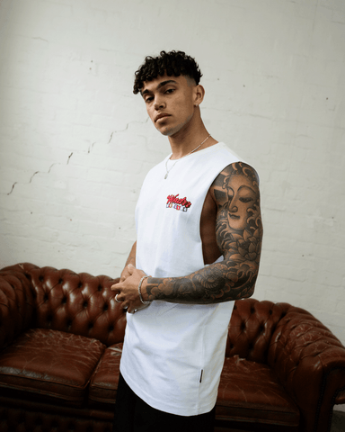 WNDRR BOWLING MUSCLE TOP - WHITE