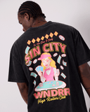 WNDRR Sin City Box Fit Tee - Washed Black