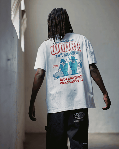 WNDRR WASTE MANAGEMENT BOX FIT TEE - WHITE