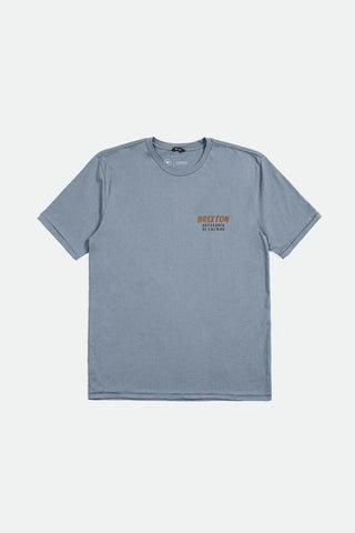 BRIXTON HARVESTER S/S TAILORED TEE - Dusty Blue