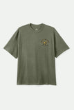 BRIXTON Bauer Heavyweight Relaxed Tee - Olive Surplus Classic Wash