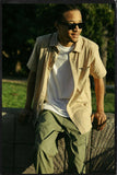 BRIXTON CHARTER PRINT S/S WOVEN SHIRT - Sand Pyramid