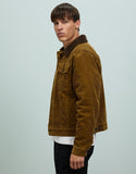 BRIXTON CABLE SHERPA LINED TRUCKER JACKET - Brass