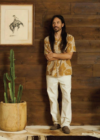 BRIXTON BUNKER S/S WOVEN SHIRT - Off White/Medal Bronze