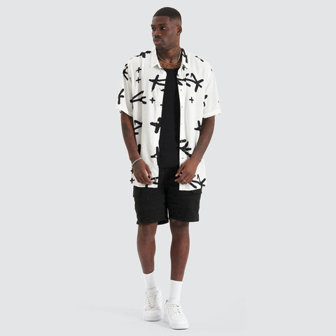 KISS CHACEY Captor Party Shirt White/Black