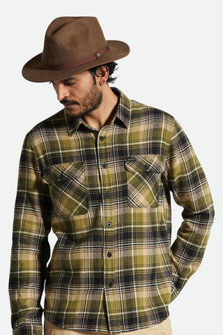 BRIXTON MESSER PACKABLE FEDORA - Dark Earth