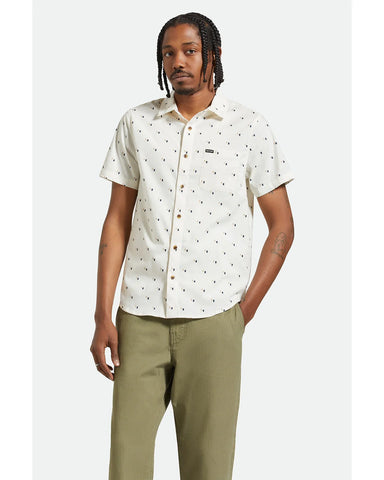 BRIXTON CHARTER PRINT S/S SHIRT- OFF WHITE/TIPPING SQUARE